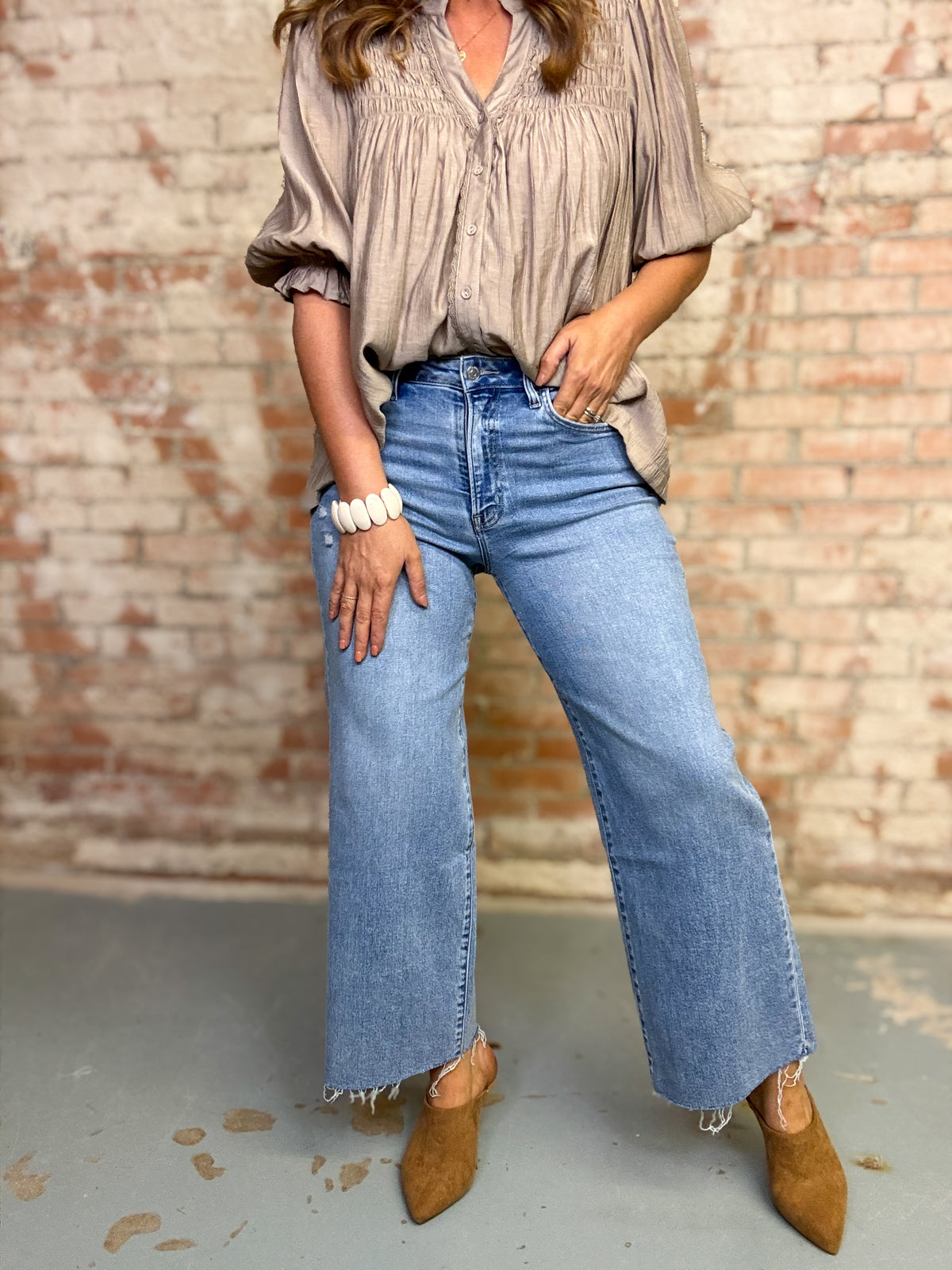 Kordell Cropped Raw Hem Jeans