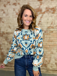Benny Printed Sweater Top