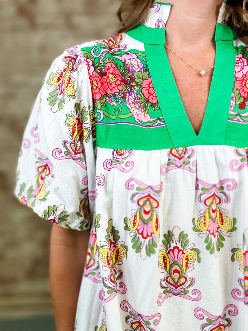 THML Karen Mixed Print Dress