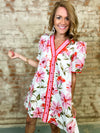 Jennabelle Scallop Trim Floral Print Dress