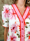 Jennabelle Scallop Trim Floral Print Dress