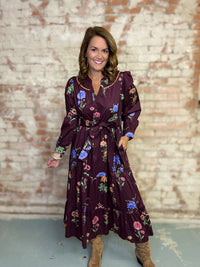Mary Floral Midi Dress