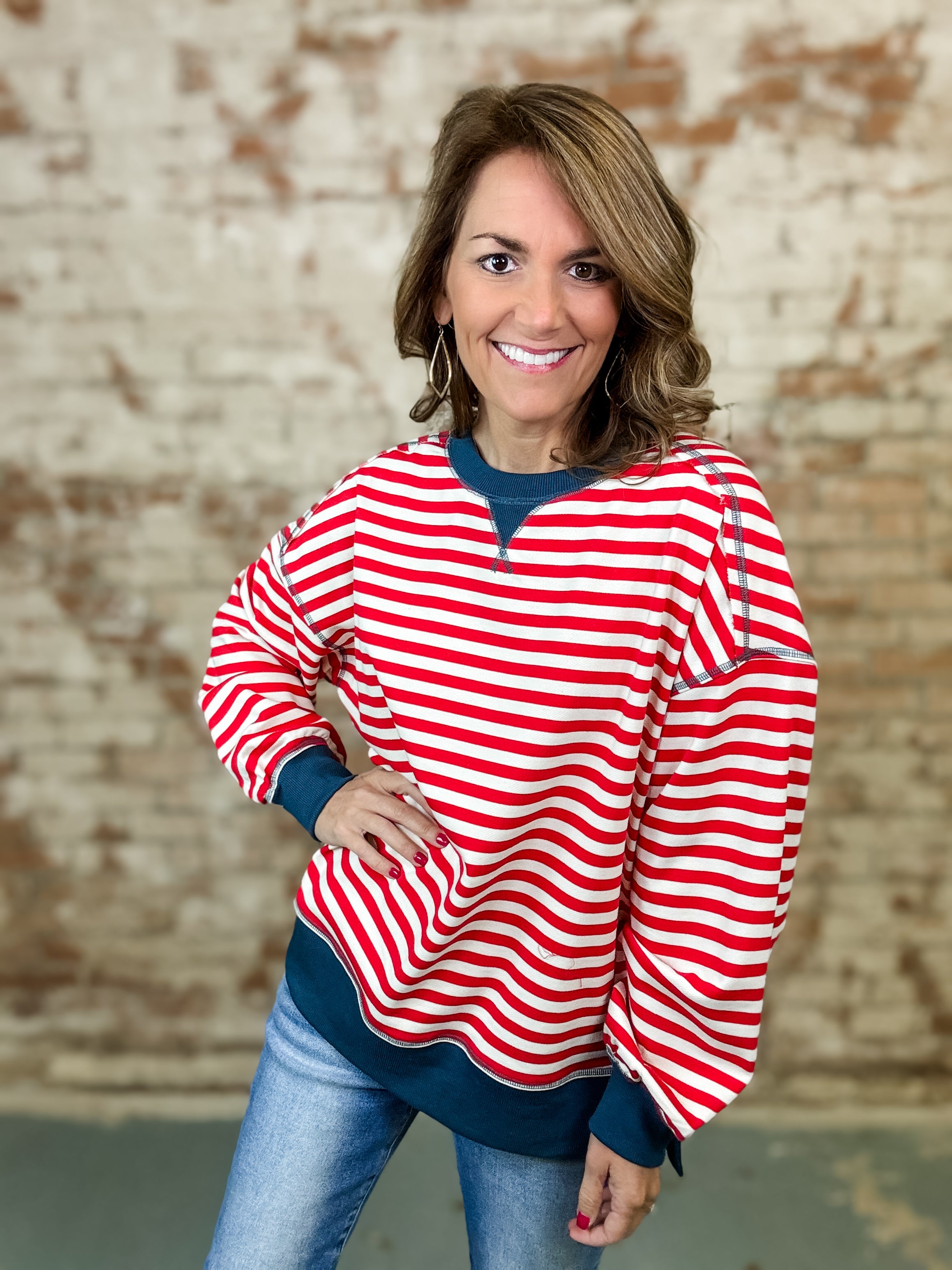 Prancer Stripe Top