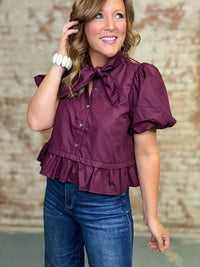 Ciprian Solid Scarf Necktie Top