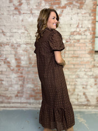 Estella Solid Eyelet Dress