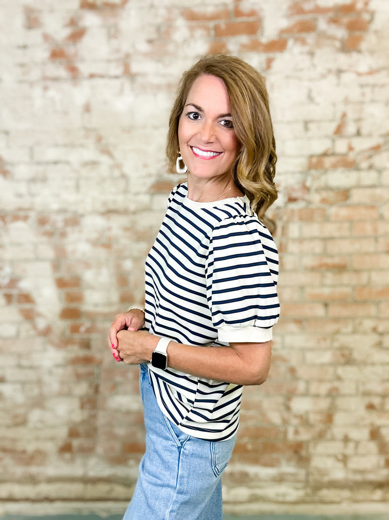 Hardin Navy Stripe Top