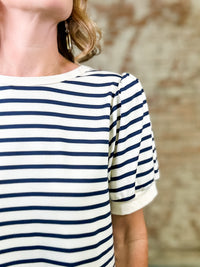 Hardin Navy Stripe Top