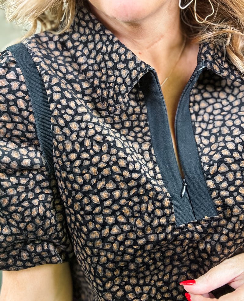 Vell Animal Print Top