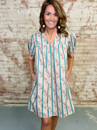 Mileva Stripe Babydoll Dress