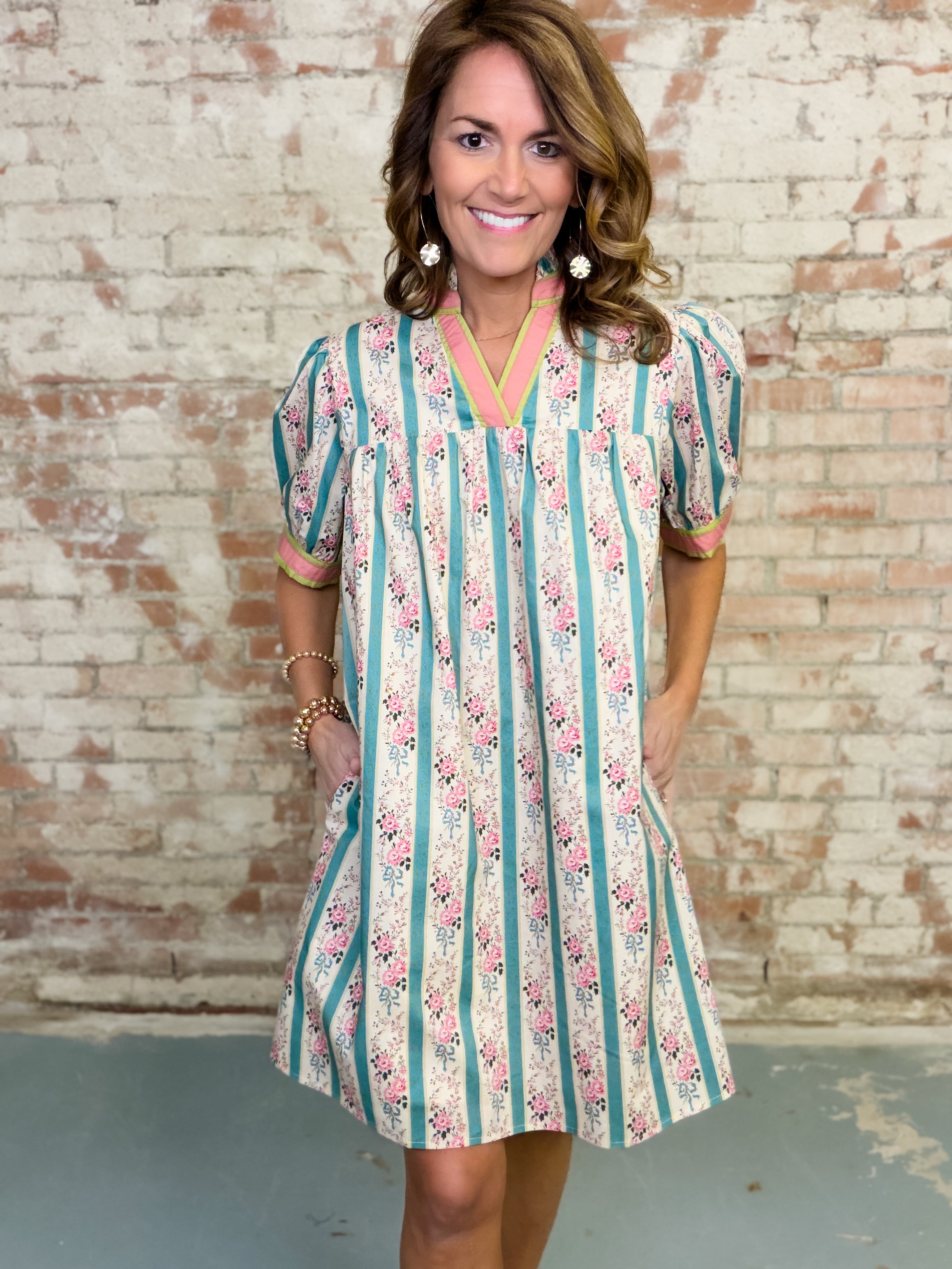 Mileva Stripe Babydoll Dress