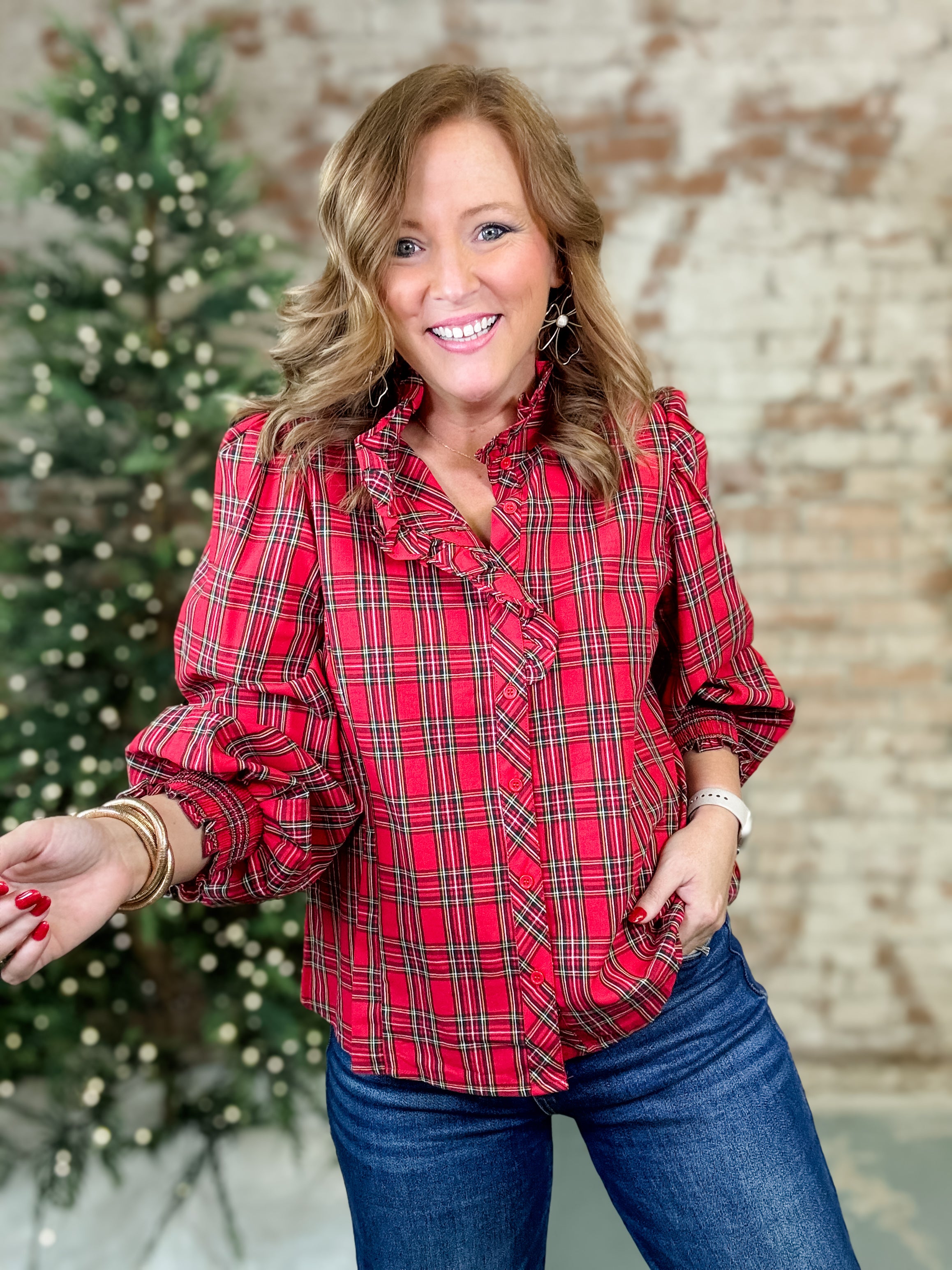 Elora Plaid Top