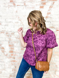 Cory Floral Textured Puff Sleeve Top