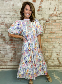 Carolyne Patchwork Midi Dress