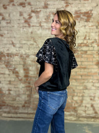 Julie Embroidered Sleeve Top