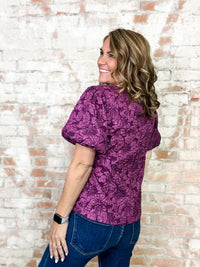 Cory Floral Textured Puff Sleeve Top