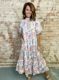 Carolyne Patchwork Midi Dress