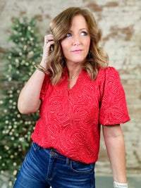 Merry Moments Jaquard Top
