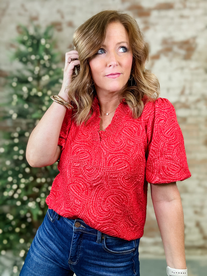 Merry Moments Jaquard Top