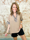 Lori Leopard Caftan Style Top