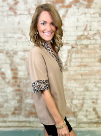 Lori Leopard Caftan Style Top