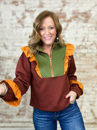 Moxie Color Block Textured Knit Top