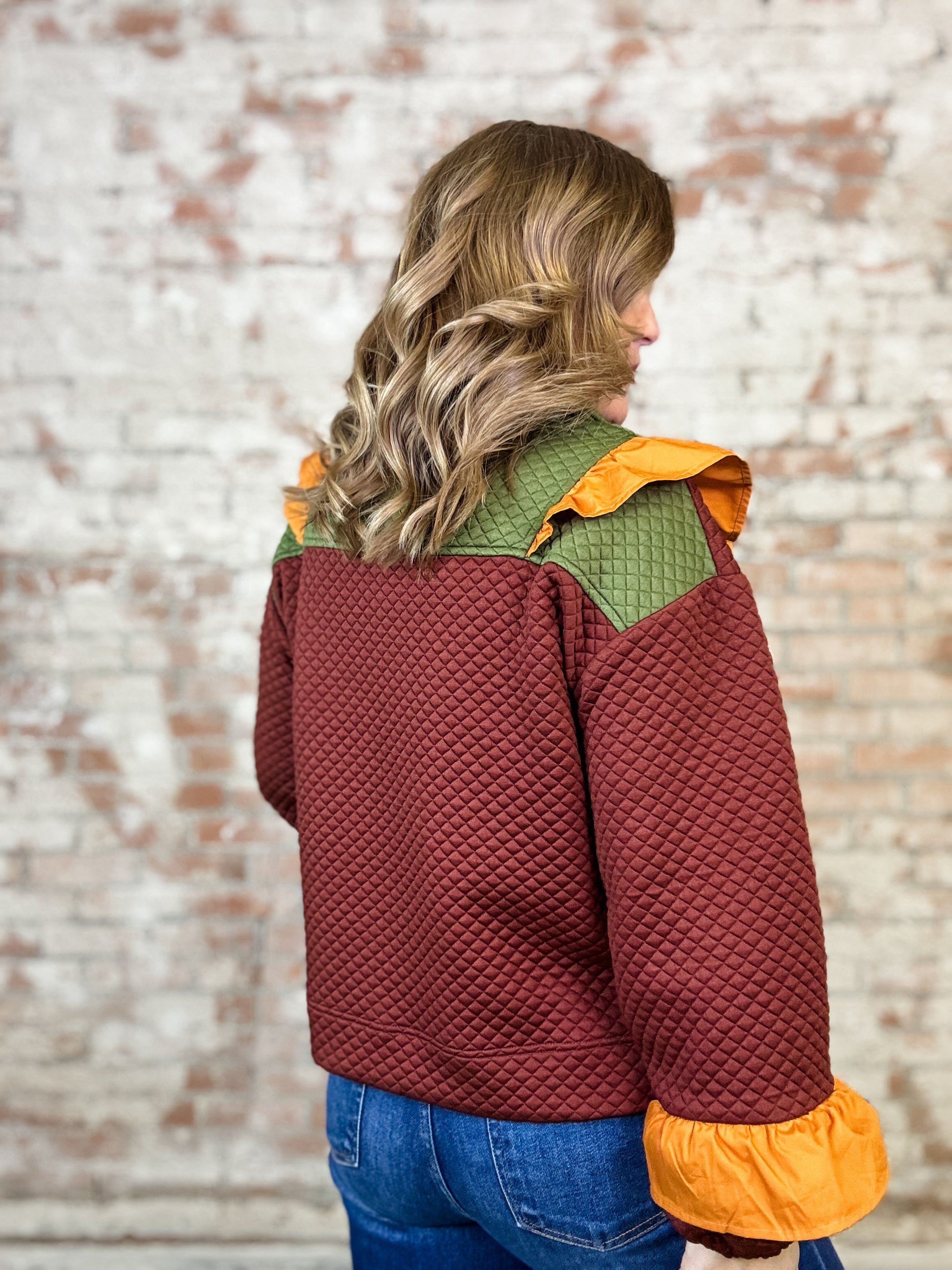 Moxie Color Block Textured Knit Top