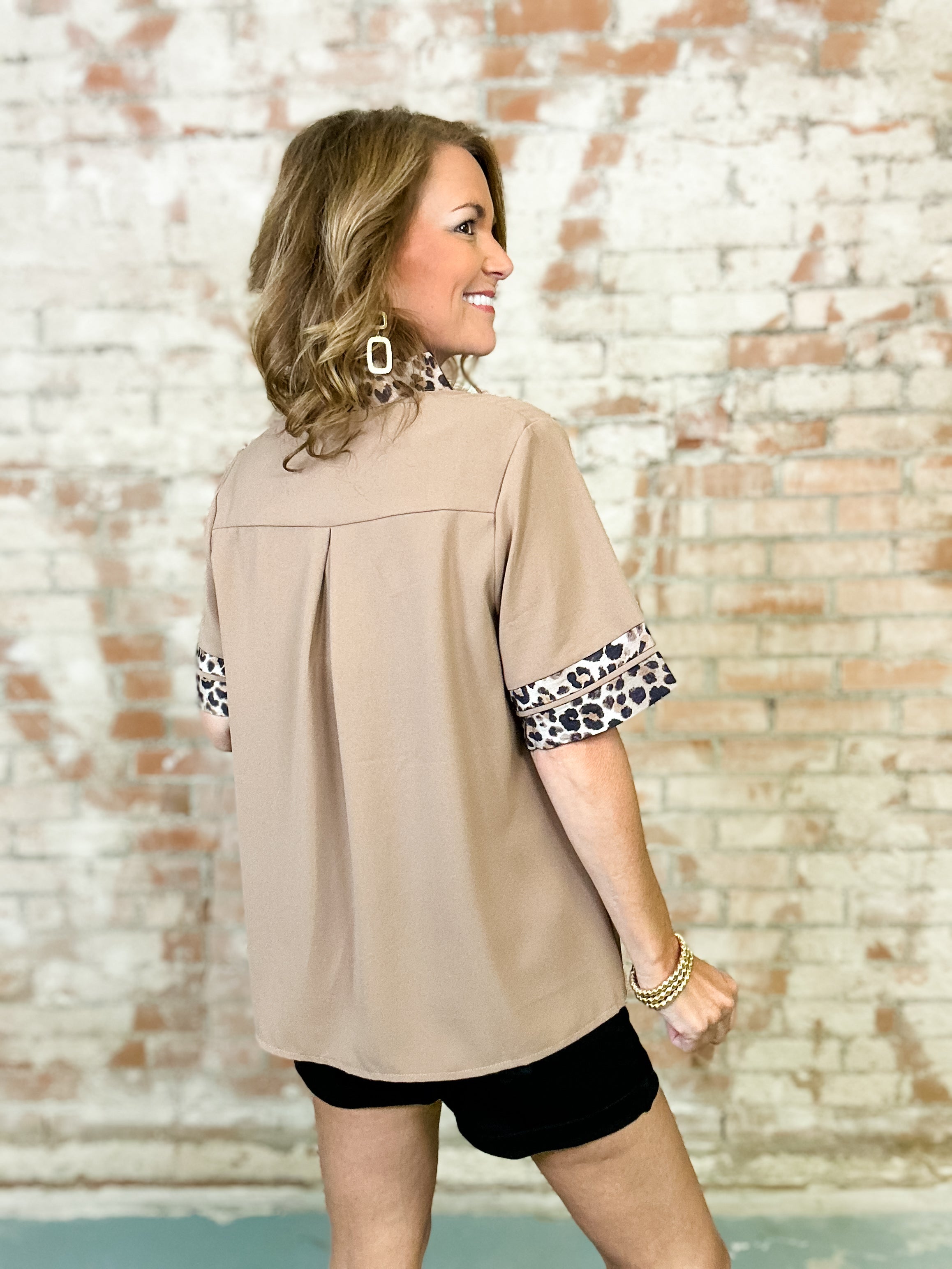 Lori Leopard Caftan Style Top