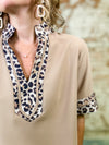 Lori Leopard Caftan Style Top