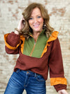Moxie Color Block Textured Knit Top