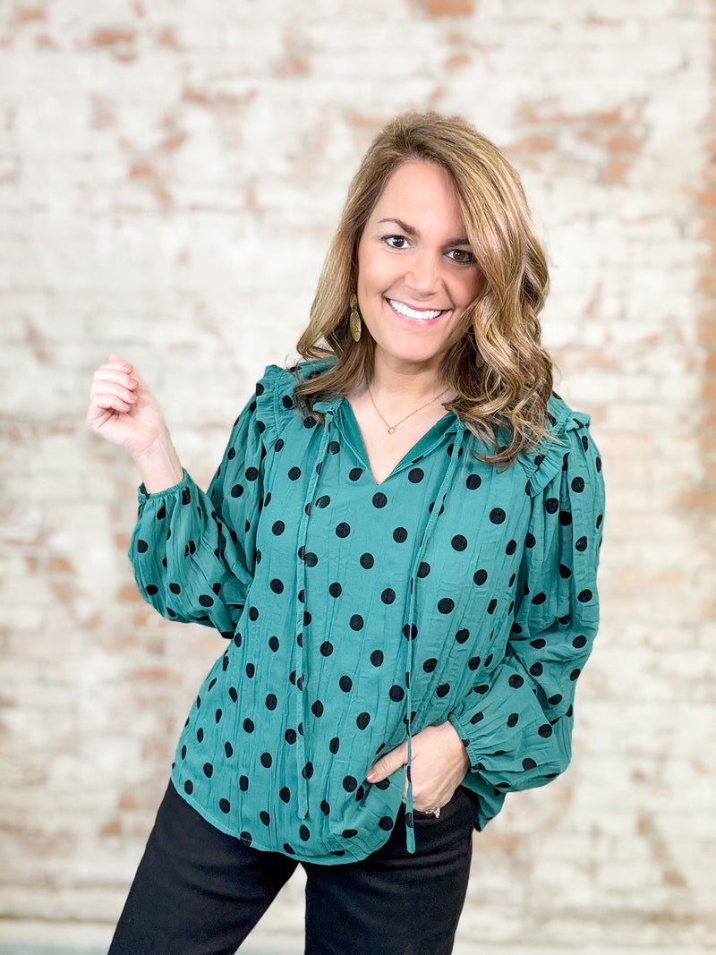 Regina Polka Dot Tie Top