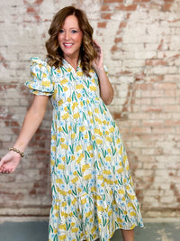 Angela Floral Midi Dress