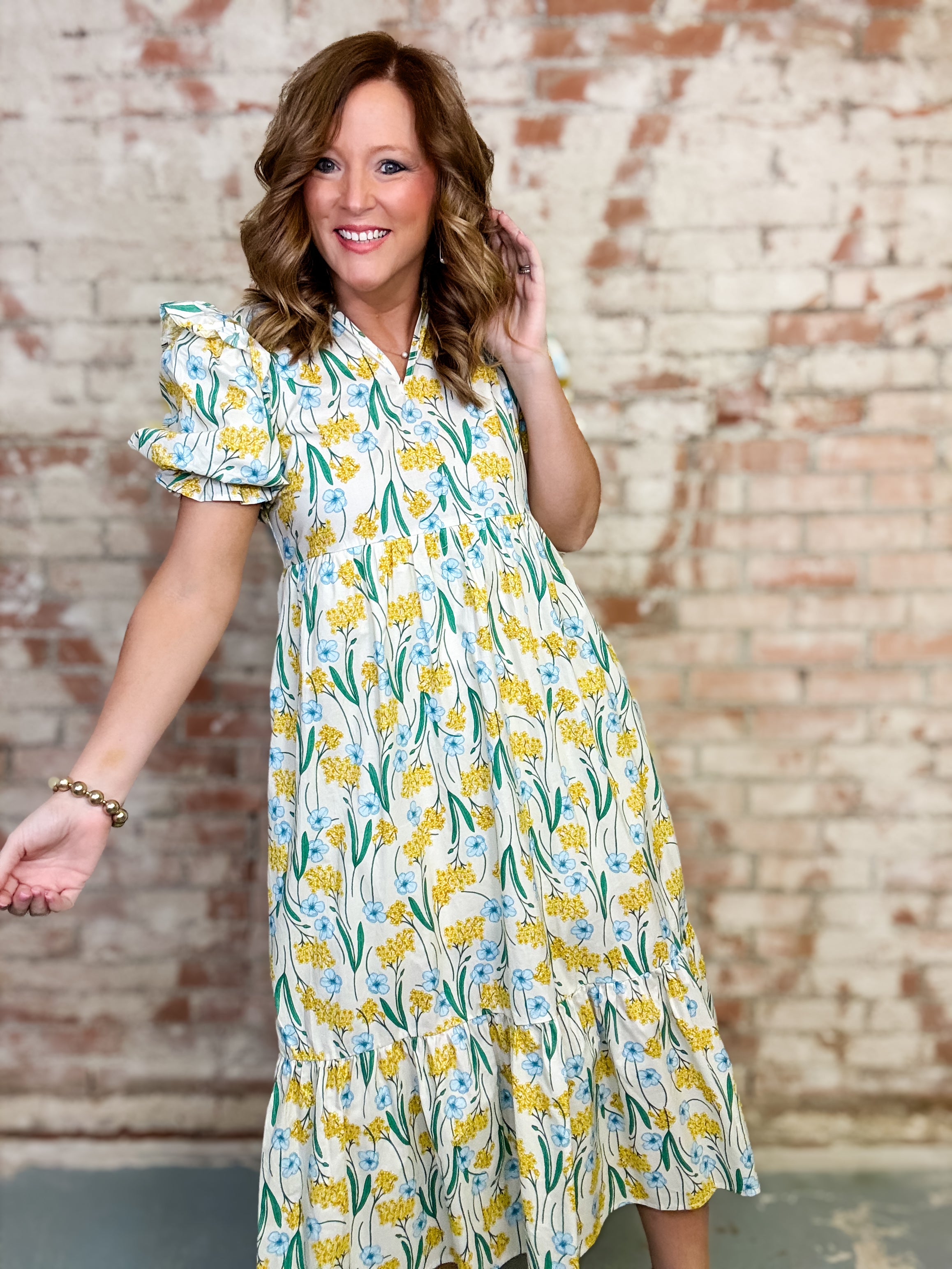 Angela Floral Midi Dress