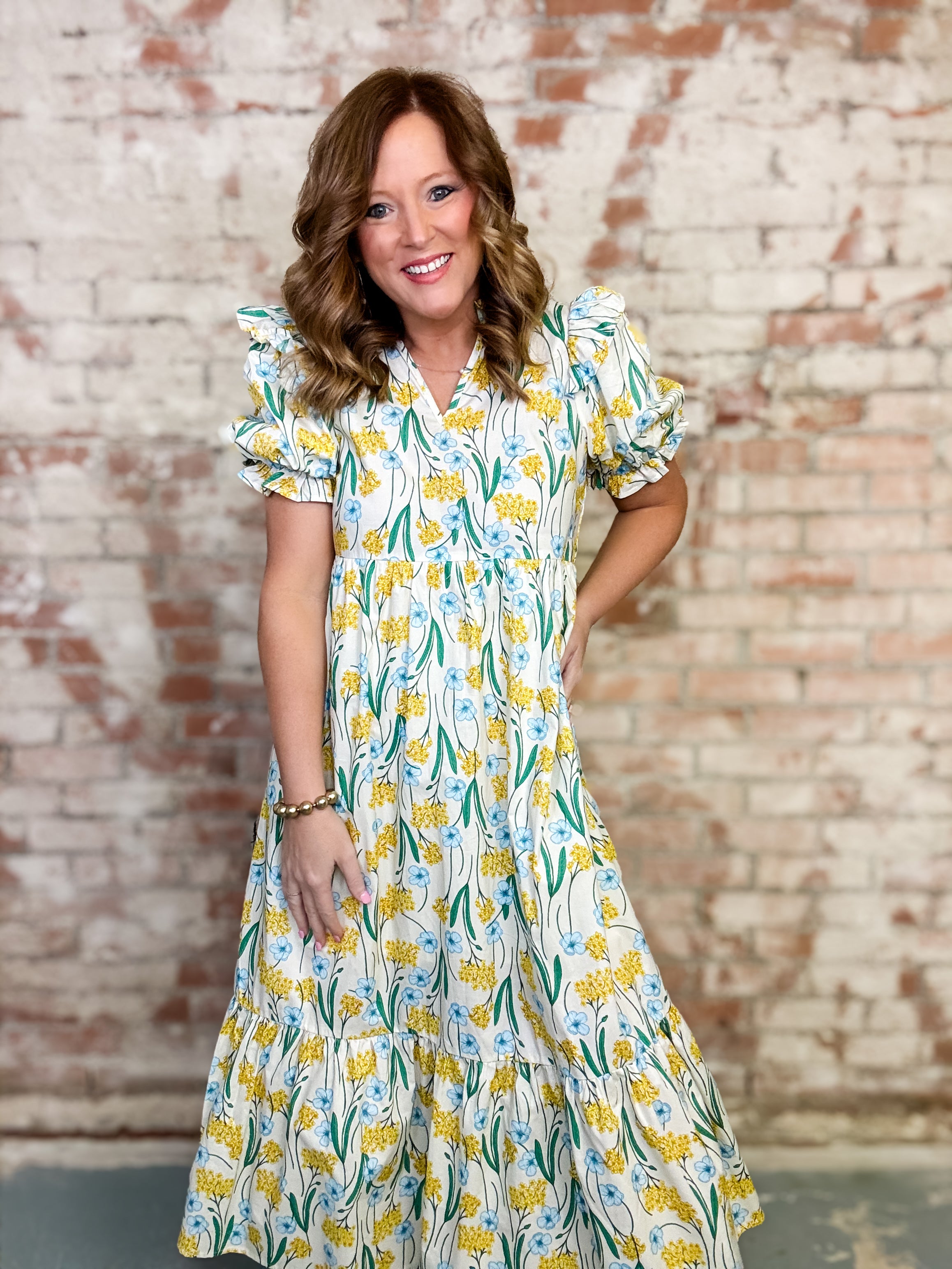 Angela Floral Midi Dress