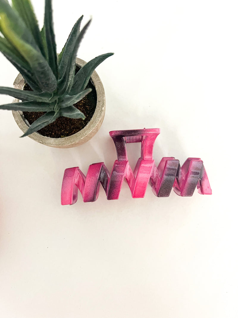 Shimmering Marbled Zig Zag Hair Claw