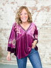 Wynn Embroidered Baby Doll Velvet Top