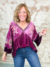 Wynn Embroidered Baby Doll Velvet Top