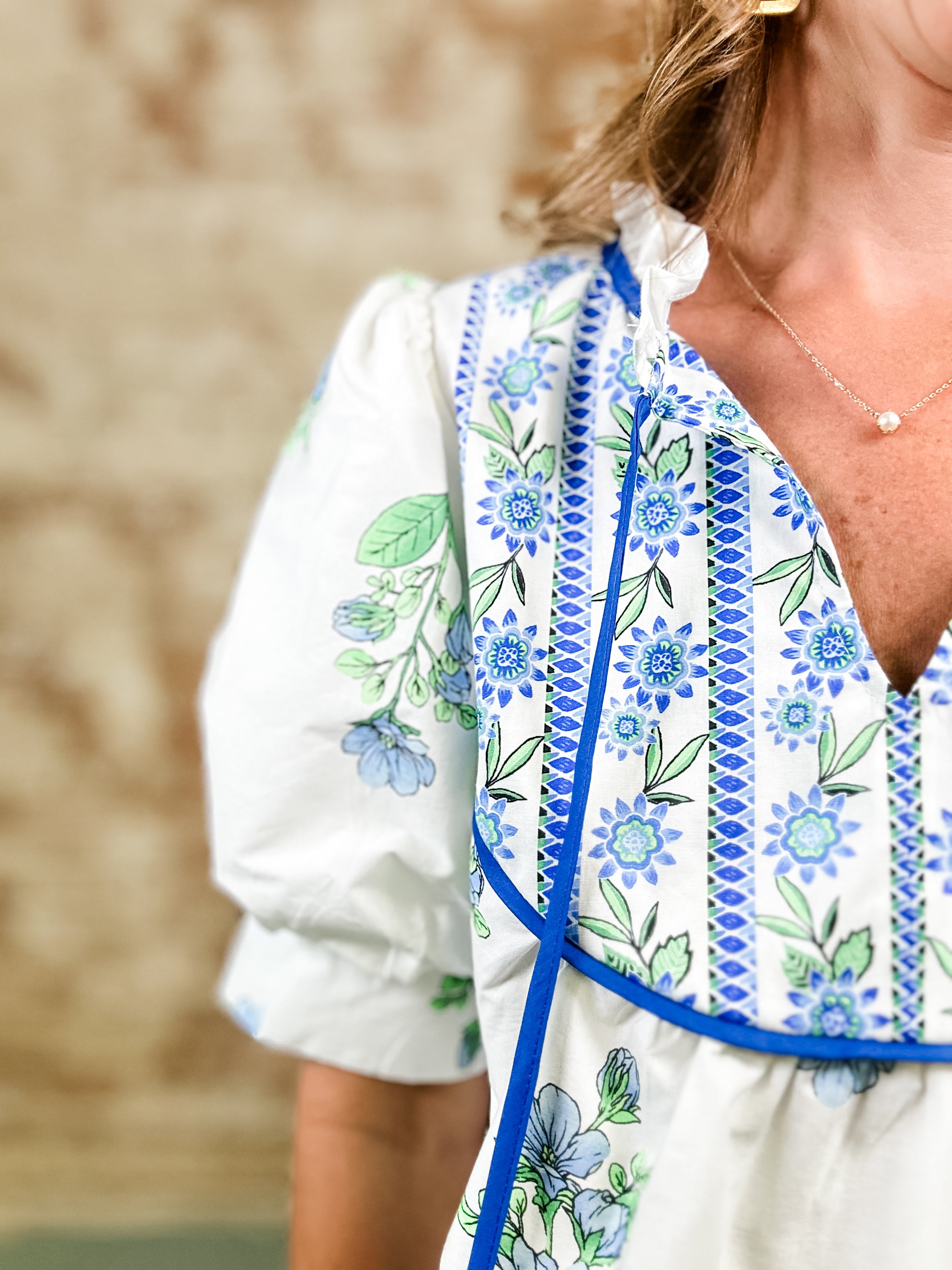 Darlene Mixed Print Top
