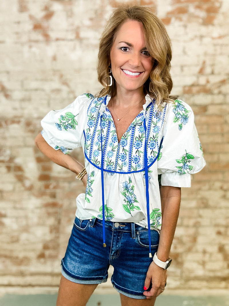 Darlene Mixed Print Top