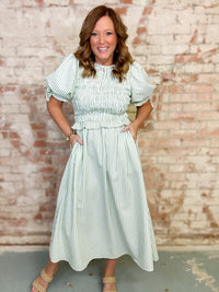 Andrea Smocked Midi Dress