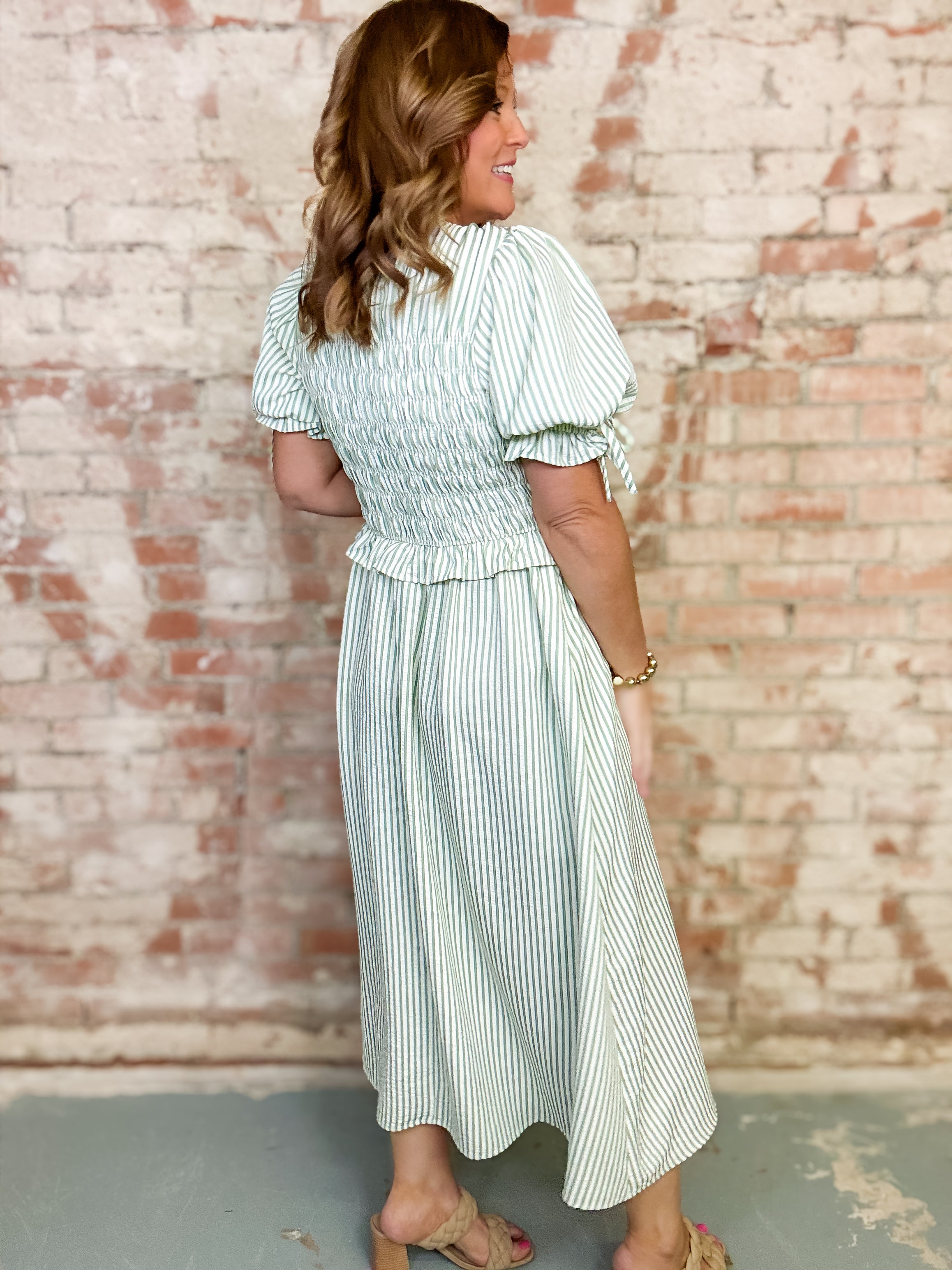 Andrea Smocked Midi Dress