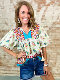 THML Mikki Mixed Print Top