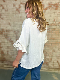 Karina Crochet Sleeve Top