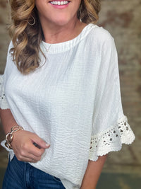 Karina Crochet Sleeve Top