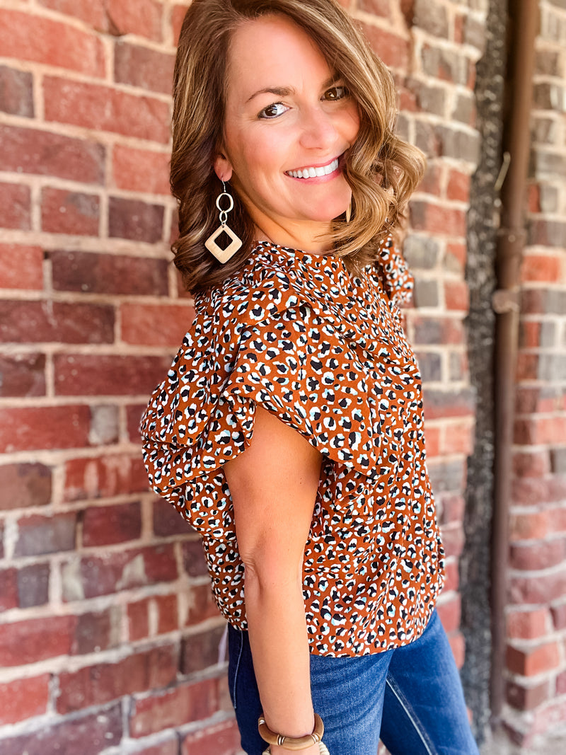 THML Ruffle Puff Sleeve Blouse
