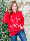 Oh So Merry Tinsel Red Sweater - FINAL SALE