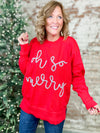 Oh So Merry Tinsel Red Sweater - FINAL SALE