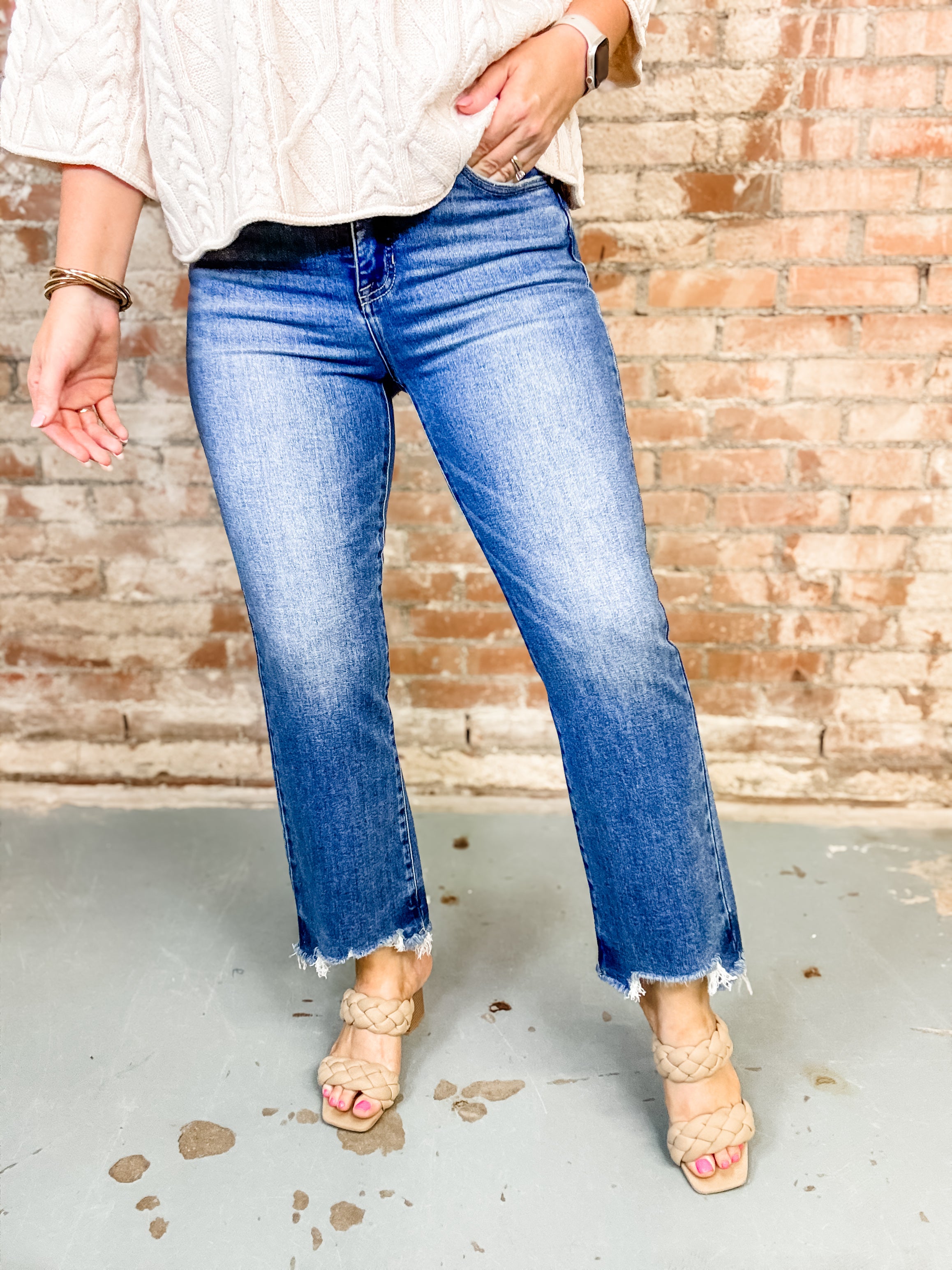 Myer High Rise Crop Flare Jeans
