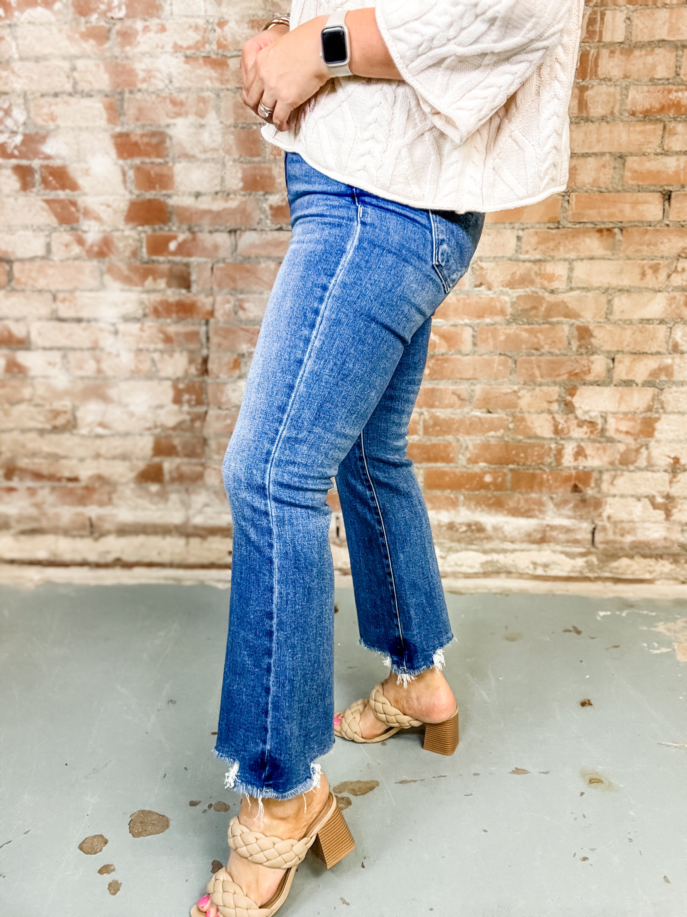 Myer High Rise Crop Flare Jeans