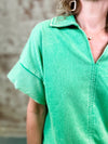 Carson Collared Washed Top