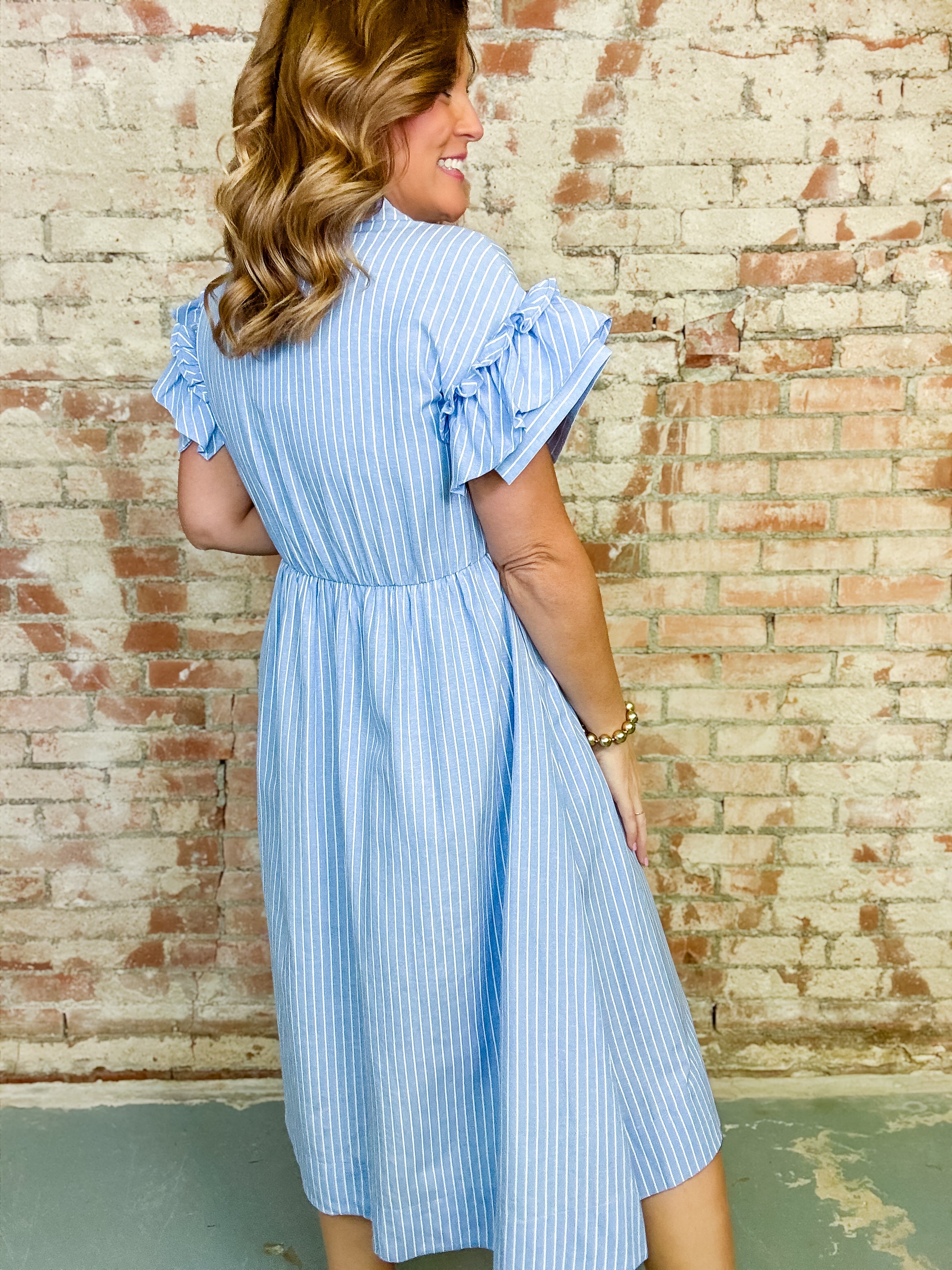 Mona Striped Midi Dress